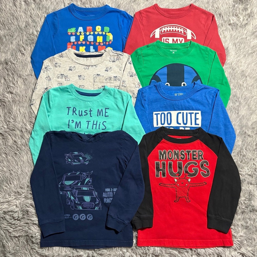 Toddler Boys Long Sleeve T-Shirt Bundle Carters TCP Cotton Boys 3T